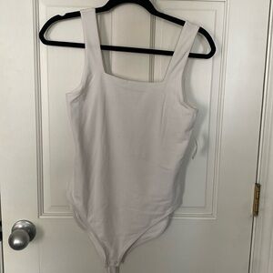 White Old Navy Square Neck Bodysuit